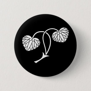 Two-leaf hollyhock 6 cm round badge