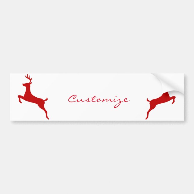 Two Leaping Red Deer Thunder_Cove Bumper Sticker (Front)