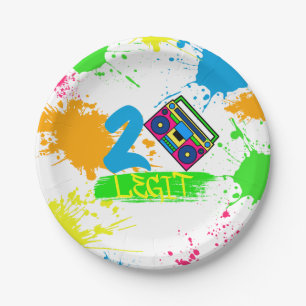 TWO LEGIT TO QUIT 2nd Birthday Colourful  Paper Pl Plate