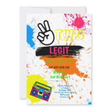 TWO LEGIT TO QUIT 2nd Birthday Invitation