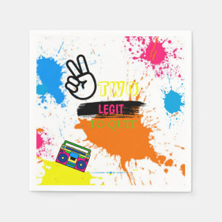TWO LEGIT TO QUIT 2nd Birthday Napkin