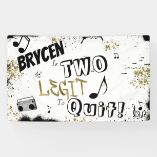 TWO LEGIT TO QUIT 2nd Birthday Personalised Banner