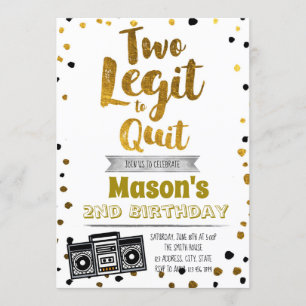 Two legit to quit birthday invitation