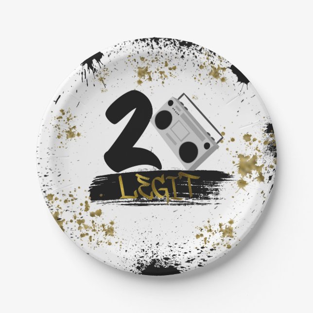 Two Legit to Quit Birthday Paper Plate (Front)