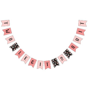 Two Legit to Quit Second Birthday Bunting Banner