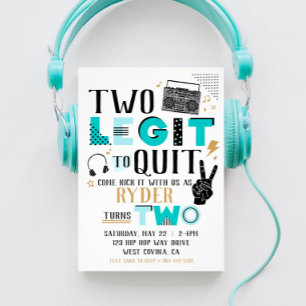 Two Legit to Quit Second Birthday Invitation