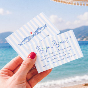 Two Less Fish Bridal Shower Recipe Request Enclosure Card