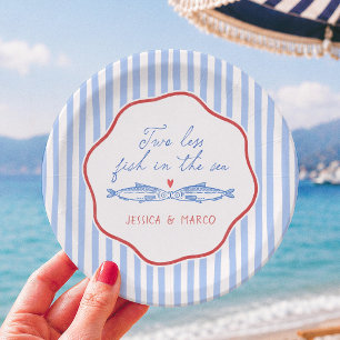 Two Less Fish In The Sea Bridal Shower Paper Plate