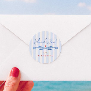 Two Less Fish In The Sea Bridal Shower Thank You Classic Round Sticker