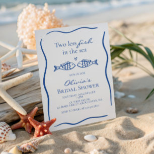 Two less fish in the sea coastal Bridal Shower Invitation