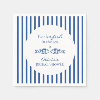 Two less fish in the sea coastal Bridal Shower Napkin