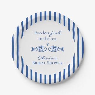 Two less fish in the sea coastal Bridal Shower Paper Plate