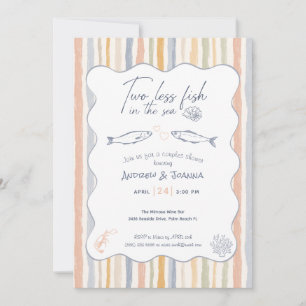 Two Less Fish In The Sea Couple Bridal Shower Invitation