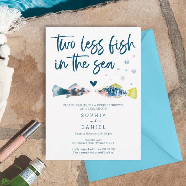 Two Less Fish In The Sea Couples Shower Invitation (Creator Uploaded)