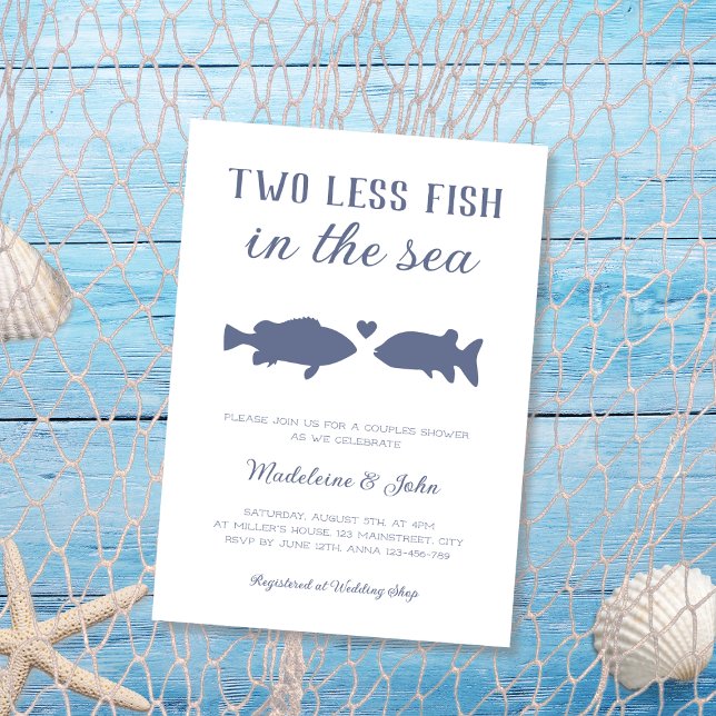 Two Less Fish In The Sea Couples Shower Invitation (Two Less Fish In The Sea Couples Shower Invitation)
