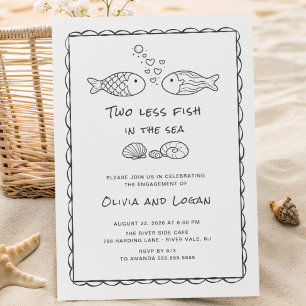 Two Less Fish in the Sea Engagement Invitation