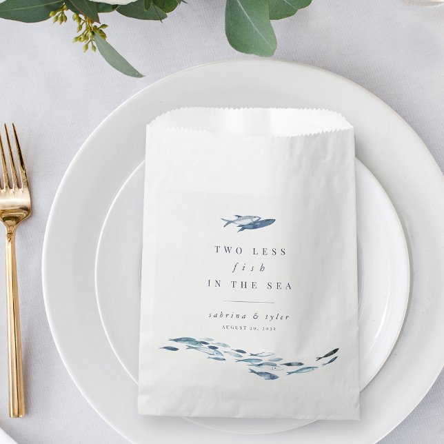 Two Less Fish in The Sea Personalised Wedding Favour Bag (Creator Uploaded)
