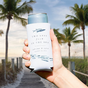 Two Less Fish in The Sea Personalised Wedding Seltzer Can Cooler