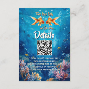 Two Less Fish In The Sea Underwater Wedding Enclosure Card