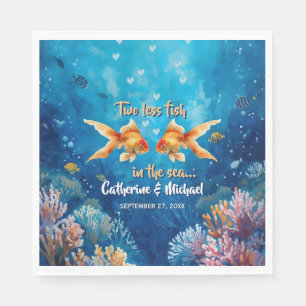 Two Less Fish In The Sea Underwater Wedding Napkin