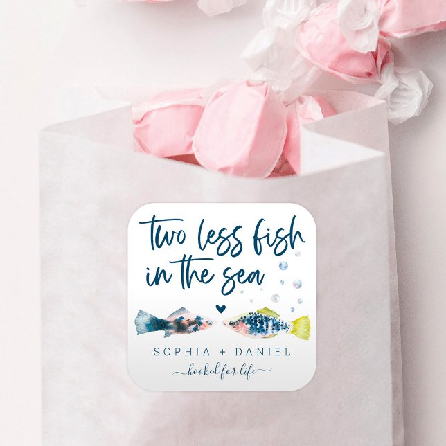 Two Less Fish In The Sea Wedding Square Sticker (Creator Uploaded)