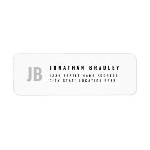 Two Letter Monogram Simple Typography Address Return Address Label