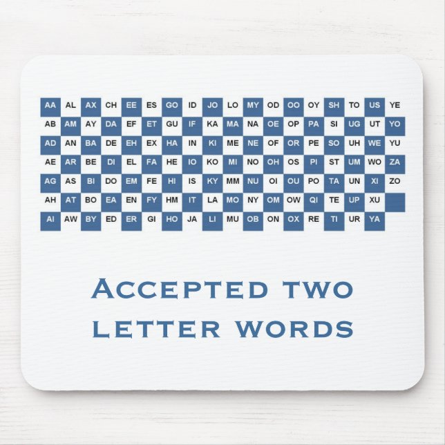 Two letter words mousepad (Int. version) (Front)