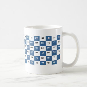 Two letter words mug Blue and white US version