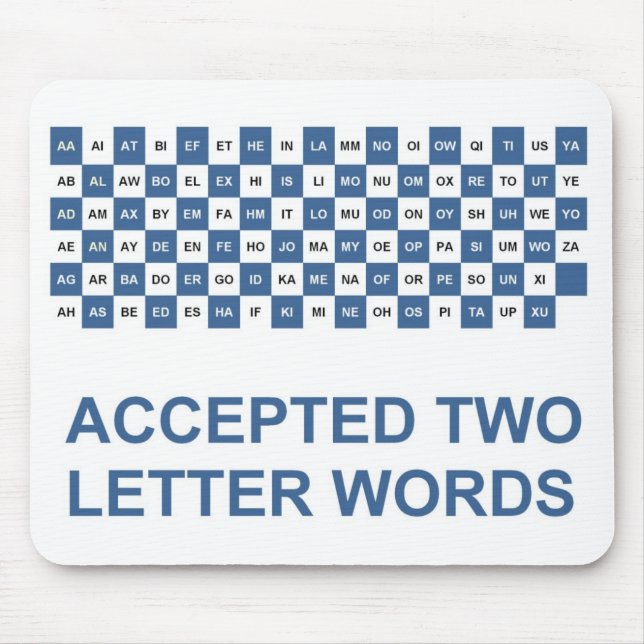 Two letter words US version Mouse Pad (Front)