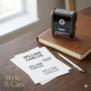 Two Line Full Name Personalized Self Inking Stamp