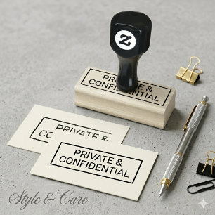 Two Line PRIVATE & CONFIDENTIAL Personalised Rubber Stamp