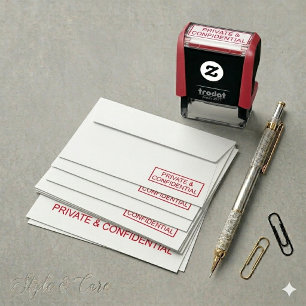 Two Line PRIVATE & CONFIDENTIAL Personalised Self-inking Stamp