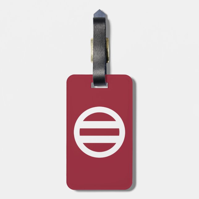 Two lines, encircled luggage tag (Back Vertical)