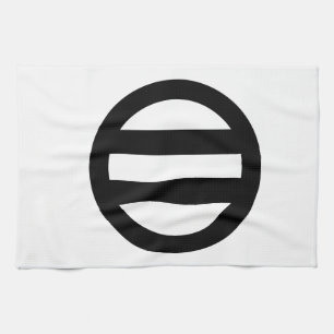 Two lines, encircled tea towel