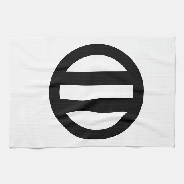 Two lines, encircled tea towel (Horizontal)