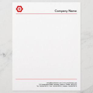 Two Lines - Red Custom Letterhead