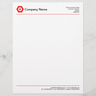 Two Lines v2 - Red Custom Letterhead
