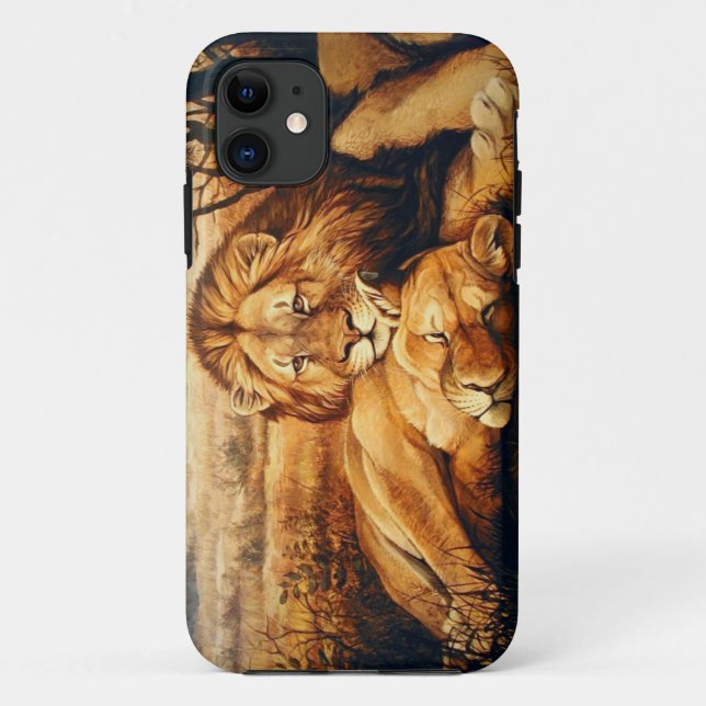 Two Lion couple Case-Mate iPhone Case (Back)