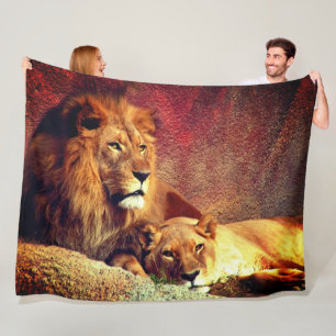Two Lions Fleece Blanket