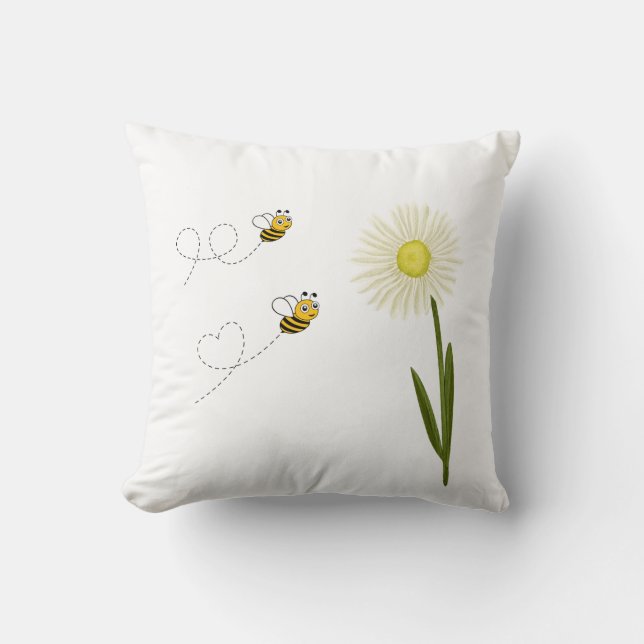 Two little and cute bees cushion (Front)