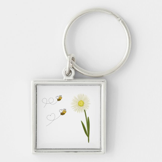 Two little and cute bees key ring (Front)