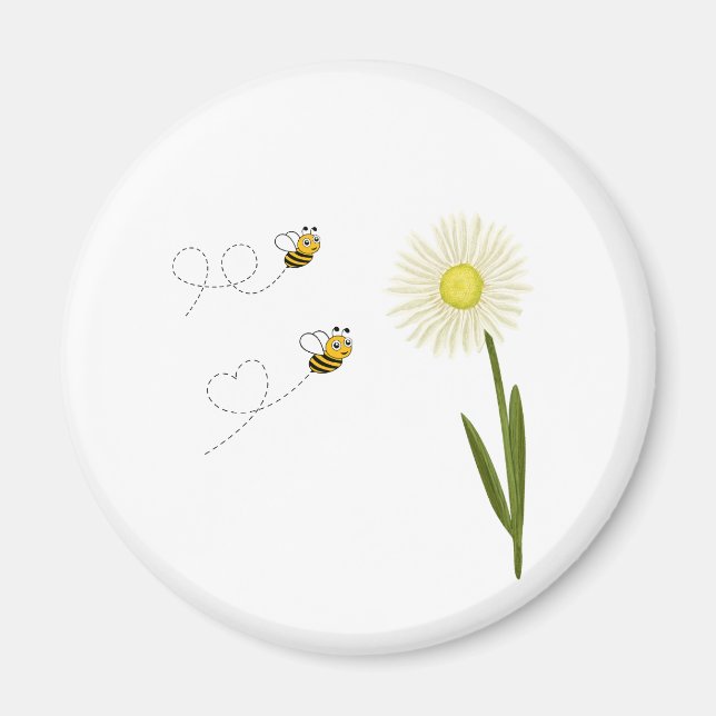 Two little and cute bees magnet (Front)