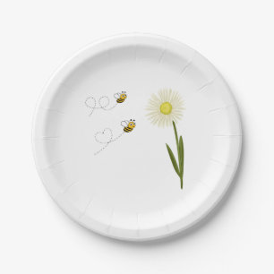 Two little and cute bees paper plate