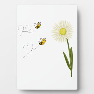 Two little and cute bees plaque