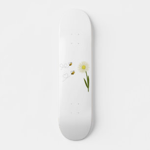 Two little and cute bees skateboard