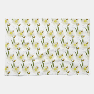 Two little and cute bees tea towel