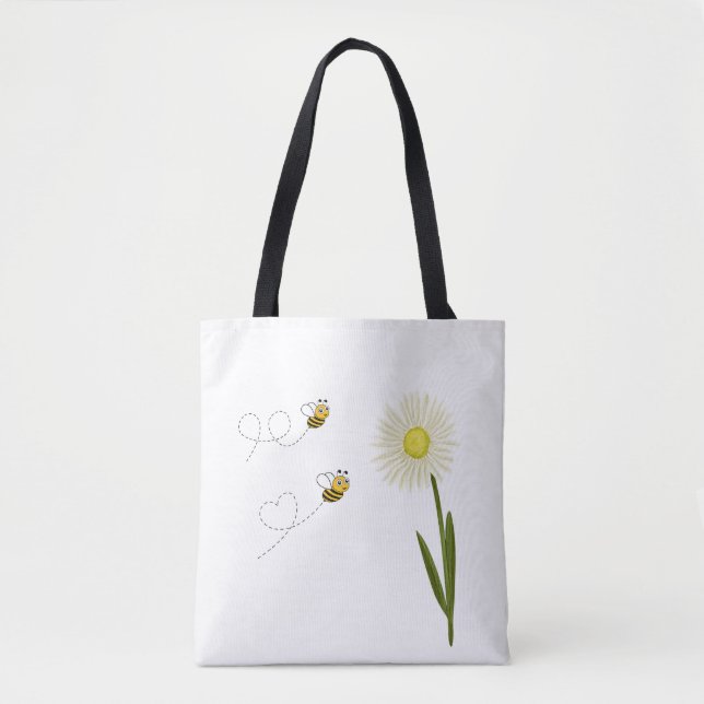 Two little and cute bees tote bag (Front)