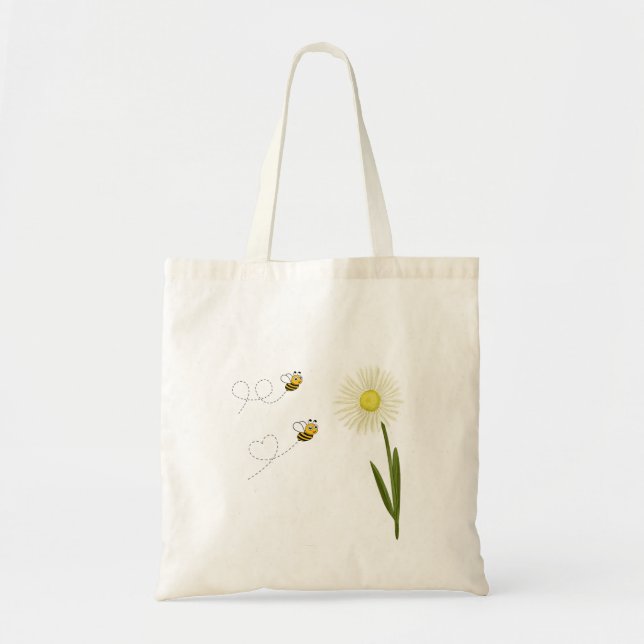Two little and cute bees tote bag (Front)