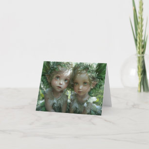 Two Little Angels Digital Art Card