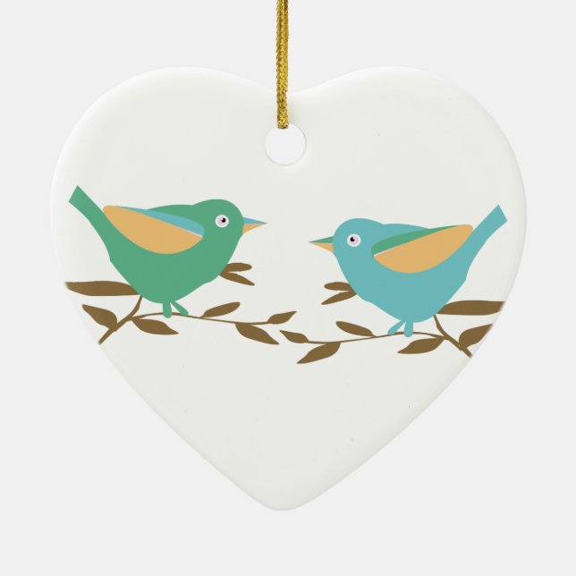 Two little birds ceramic tree decoration (Back)